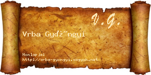 Vrba Gyöngyi névjegykártya