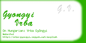 gyongyi vrba business card