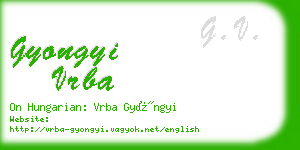 gyongyi vrba business card